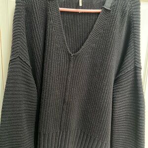 Free People Black Knit Sweater